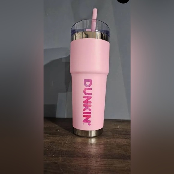 Dunkin Donuts Other - Dunkin' Pink Insulated Tumbler with Straw